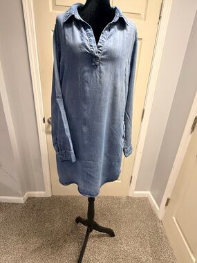 Velvet Heart Light Blue Denim Shirt-Dress
